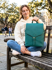 Leather Backpack – Classic Black Travel & Work Companion - Cabrini - Elegance Perfected