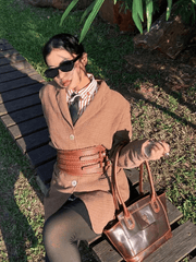 Leather Ladies Shoulder Bag – Everyday Handcrafted Tote - Cabrini - Elegance Perfected