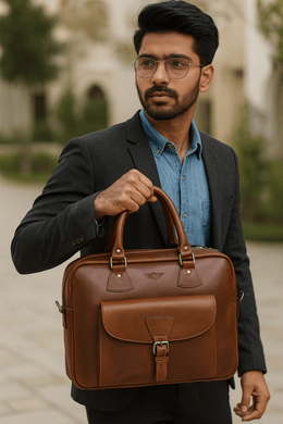 Leather Office Bag – Premium Portfolio for Professionals - Cabrini - Elegance Perfected