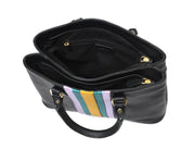 Leather Stripe Hand Bag - Cabrini - Elegance Perfected