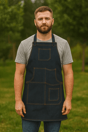 Lemos Canvas Apron – Denim Blue - Cabrini - Elegance Perfected