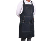 Lemos Canvas Apron – Denim Blue - Cabrini - Elegance Perfected