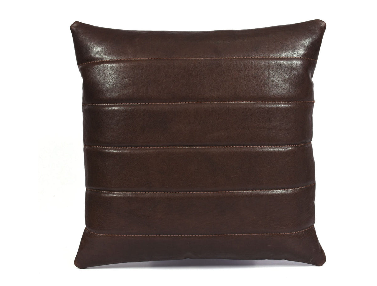 Baltimore Leather Pillow Cover - Walnut Brown