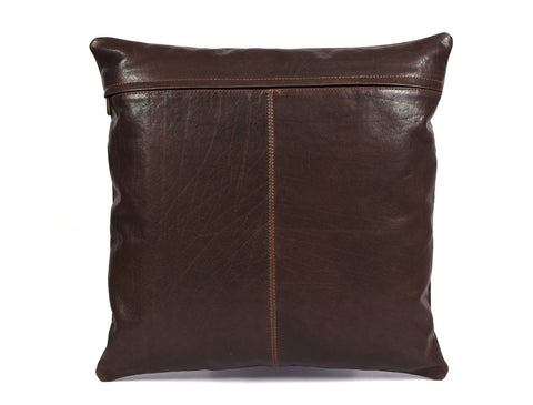 Baltimore Leather Pillow Cover - Walnut Brown