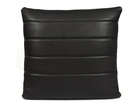 Baltimore Leather Pillow Cover - Raven Black