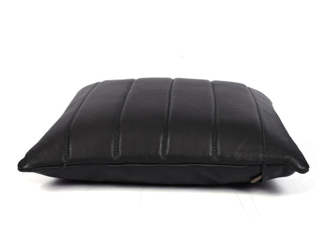 Baltimore Leather Pillow Cover - Raven Black