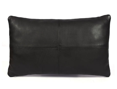 Arizona Leather Pillow Cover - Raven Black