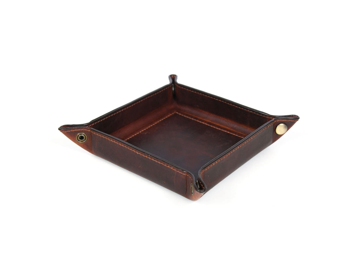 Ramage Leather Valet Tray - Walnut Brown