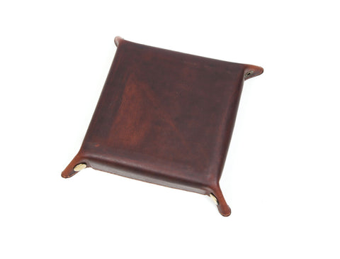 Ramage Leather Valet Tray - Walnut Brown