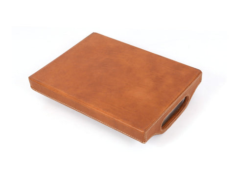 Ombra Leather Serving Tray - Caramel Brown