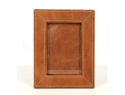 Roland Leather Photo Frame - Caramel Brown