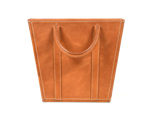 Damocle Leather Bin - Caramel Brown