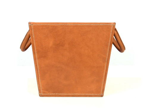 Damocle Leather Bin - Caramel Brown