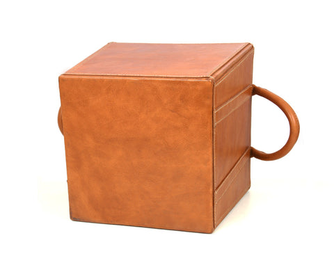 Damocle Leather Bin - Caramel Brown