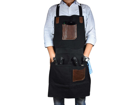 Turin Waxed Canvas Apron - Raven Black