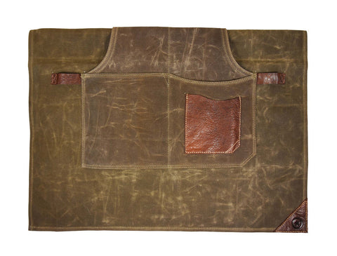 Turin Waxed Canvas Apron - Seaweed Green