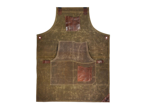 Turin Waxed Canvas Apron - Seaweed Green