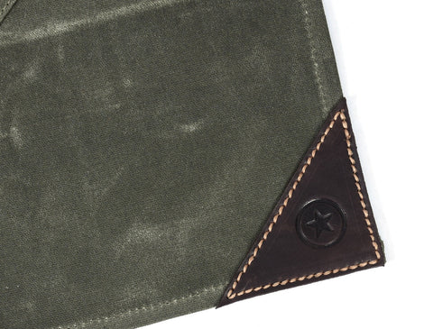 Turin Waxed Canvas Apron - Distressed Green