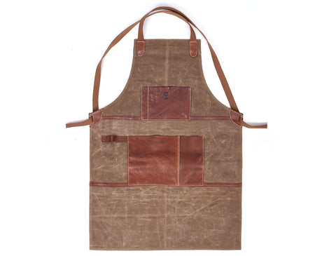 Leon Waxed Canvas Apron - Seaweed Green