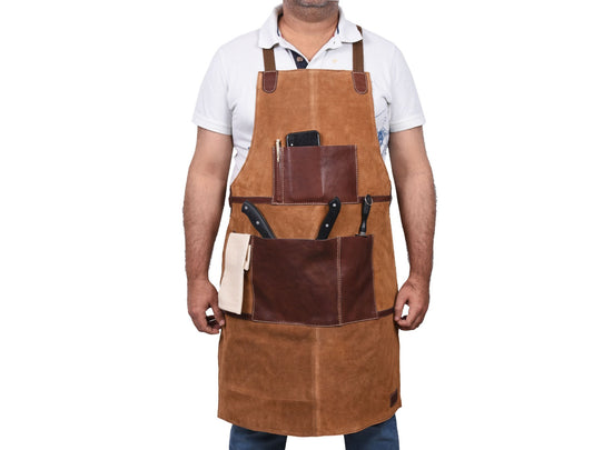 Florence Suede Apron - Chestnut