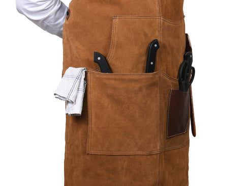 Arucas Suede Apron - Caramel Brown