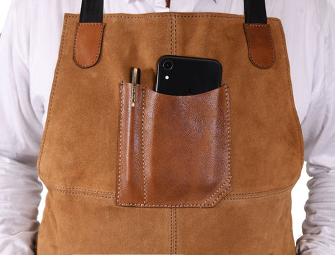 Florence  Suede Apron - Light Brown