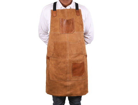 Florence  Suede Apron - Light Brown