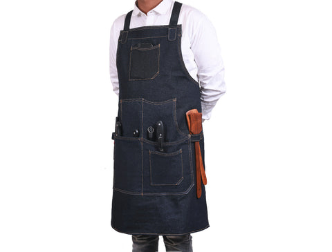 Lemos Canvas Apron - Denim Blue