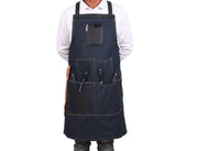 Serena Suede Apron – Navy Blue