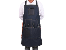 Serena Suede Apron – Navy Blue