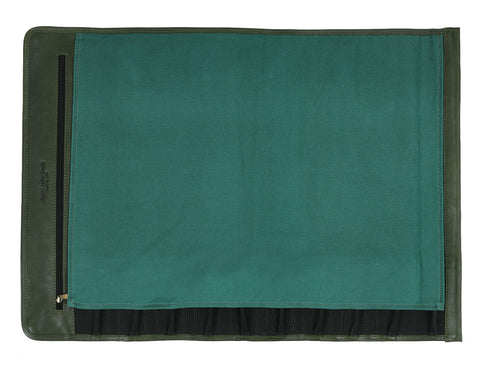 Malaga Canvas Knife Roll - Pine Green