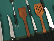 Malaga Canvas Knife Roll – Pine Green | Tool Roll-Up for Chefs