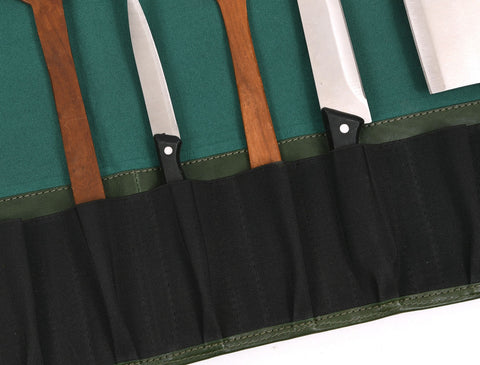 Malaga Canvas Knife Roll - Pine Green