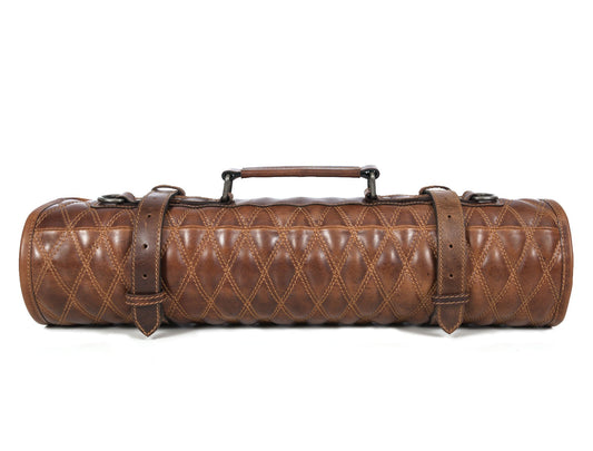 Arctic Blade Quilted Leather Knife Roll -  Sienna