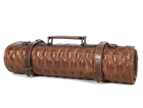 Arctic Blade Quilted Leather Knife Roll -  Sienna