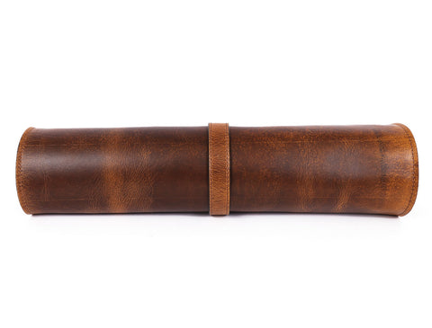 Malaga Leather Mini  Knife Roll - Caramel