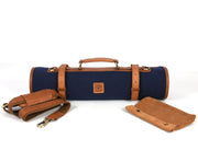 Malaga Canvas Knife Roll – Cobalt Blue | 8 - Slot Culinary Wrap - Cabrini - Elegance Perfected