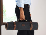 Malaga Canvas Knife Roll - Distressed Grey - Cabrini - Elegance Perfected
