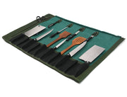 Malaga Canvas Knife Roll – Pine Green | Tool Roll - Up for Chefs - Cabrini - Elegance Perfected