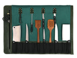 Malaga Canvas Knife Roll – Pine Green | Tool Roll - Up for Chefs - Cabrini - Elegance Perfected