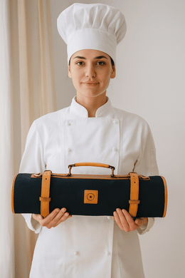 Malaga Canvas Knife Roll - Raven Black - Cabrini - Elegance Perfected