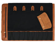 Malaga Canvas Knife Roll - Raven Black - Cabrini - Elegance Perfected