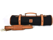Malaga Canvas Knife Roll - Raven Black - Cabrini - Elegance Perfected