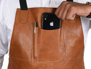 Manresa Leather Apron - Caramel Brown - Cabrini - Elegance Perfected