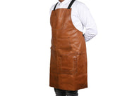 Manresa Leather Apron - Caramel Brown - Cabrini - Elegance Perfected