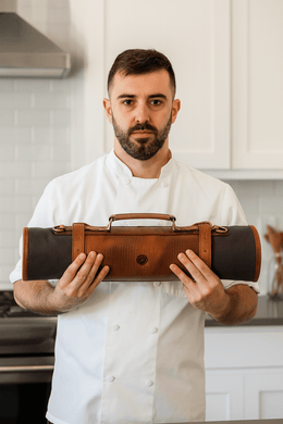 Marchena Canvas Knife Roll – Grey | 8 - Slot Chef Wrap - Cabrini - Elegance Perfected
