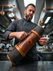 Marchena Canvas Knife Roll – Grey | 8 - Slot Chef Wrap - Cabrini - Elegance Perfected