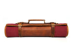 Marchena Canvas Knife Roll – Raspberry | Bold 8 - Slot Wrap - Cabrini - Elegance Perfected