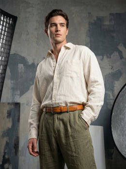 Men’s Smooth Leather Belt – Formal Finish in Top Grain Leather - Cabrini - Elegance Perfected