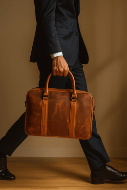 Men's Vintage Leather Messenger Bag - Professional 15.6